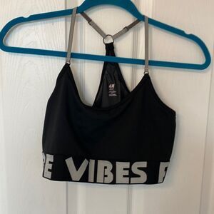H&M- Fierce Vibes black sports bra- Size large